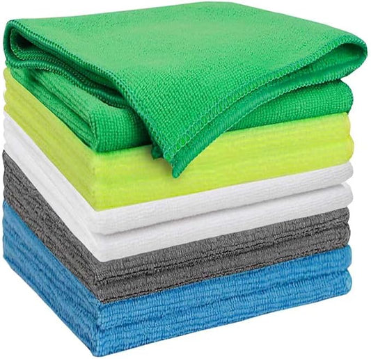Microfiber Cleaning Cloths 15"x15" – 270GSM Plush Lint-Free Towels for Cars & Auto Detailing, Super Absorbent Car Wash Cloths for Drying, Polishing, Glass & Household(10 Pack)