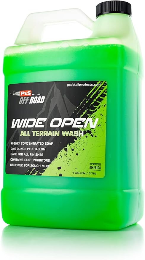 P&S Off Road Wide Open All Terrain Wash – Heavy-Duty Concentrated Soap for ATVs, UTVs & More – Tough on Dirt & Mud, Safe on All Finishes, Rust Inhibitors - 1 Gallon