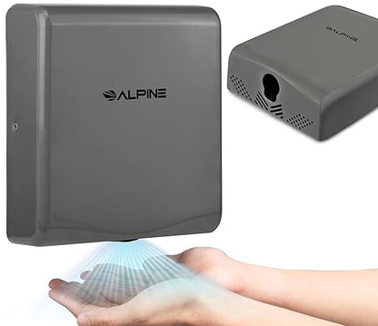 Alpine Commercial Hand Dryer with HEPA Filter, 8 Seconds Extreme Speed Electric Hand Dryer for Home Bathroom/Restaurant with Heat & Speed Control - ADA Compliant (120V Grey)