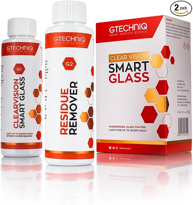 Gtechniq - G1 ClearVision Smart Glass - Improve Wet Weather Visibility; Durable Hydrophobic Coating; Chemically Bonds to Glass; Lasts 1 to 2 Years; More Easily Remove Contaminates (15 milliliters)