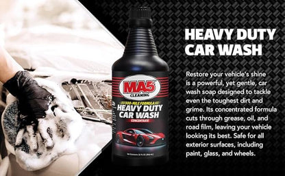 MA5X Heavy Duty Car Wash Soap | Concentrated, pH Balanced | High Performance Foaming Car Wash Soap | 32oz Bottle | Pack of 2