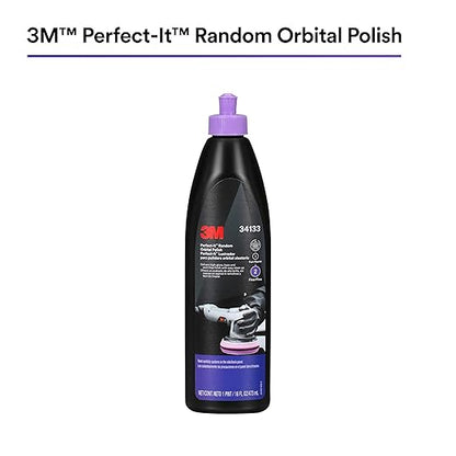 3M Perfect-It Random Orbital Polish, 34133, 1 Pint, Fast Cutting Polisher for Automotive Buffing & Polishing, High-Gloss Finish