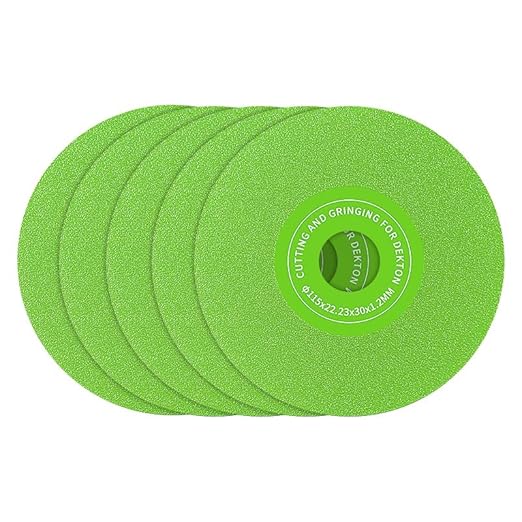 LOZLIN 5PCS 4.5"(115 * 22.23mm) Diamond Grinding & Cutting Discs - Flat Angle Grinder Blades with 7/8" Arbor for Marble/Quartz/Ceramic/Glass (5)