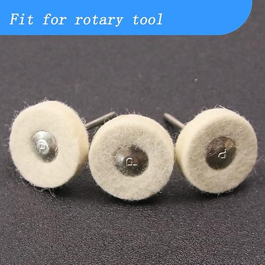 Luo ke 20 Pack Compressed Wool Felt Polishing Wheel 1/8" Mandrel Mounted Wool Buffing Wheel for Rotary Tools