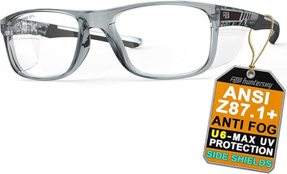 HTS HUNTERSKY TR90NZZ Safety Glasses with Side Shield Small Size Women Men ANSI Z87 Anti Fog Scratch Resistant Lab Pickleball