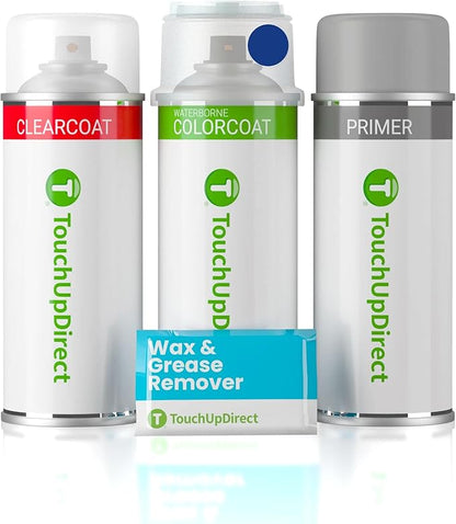 TouchUpDirect N6 Lightning Blue Compatible with Ford Exact Match Touch Up Paint Aerosol - Preferred Kit