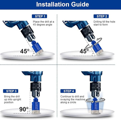 SHDIATOOL Diamond Drill Core Bits Set for Porcelain Triangle Shank Hole Saw Cutter for Tile Marble Ceramic Granite on Drill Machine 11pieces(6/8/10/20/25/28/32/35/45/50/65MM)