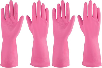 IUCGE Rubber gloves dishwashing 2 or 4 Pairs for Kitchen,Cleaning gloves for household Reuseable.