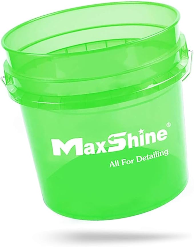 Maxshine 3.5gal Universal Green Detailing Bucket – Car Wash Bucket for Scratch-Free Washing, Garage Storage & Detailing Tools – Holds Soap, Foam Cannon, Microfiber Towels & More
