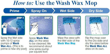 Aero Cosmetics Waterless RV Aircraft Boat Wash Wax Mop Kit with Deluxe Pole 3' 9" to 9' No Ladder Needed, Wash, Wax, Dry, Anywhere, Anytime, No Restrictions