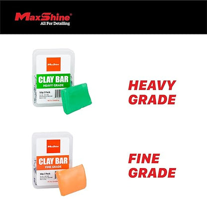 Maxshine 2-Pack Magic Clay Bar (50g Each) Heavy Grade Material for Car Clay Bar Auto Detailing - Cleans & Removes Surface Contaminants Paintwork, Glass, Plastic, Metal Surface (2-Pack Heavy Grade)