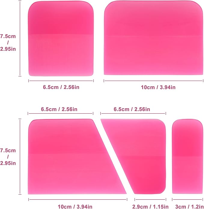 Gomake PPF Squeegee Kit - 5 in 1 Anti-Scratch Soft TPU Squeegee for Vinyl, Small Tint, Paint Protection Film, Vinyl Wrap/Window Tint Tools, Mirror/Window/Household Cleaning