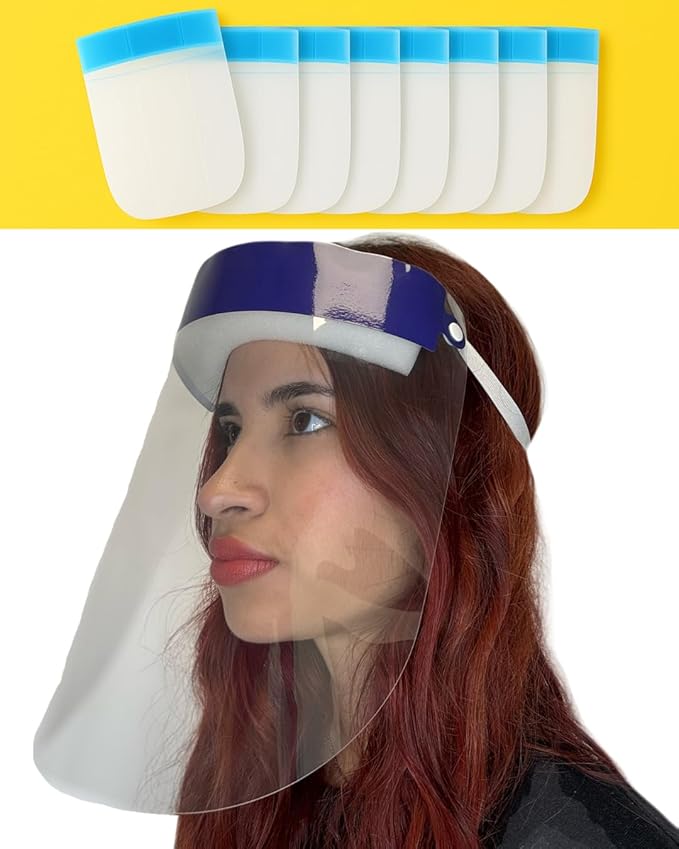 Mystic Romance 6 Pack Face Shields – Reusable Anti-Fog Full Face Protection – Clear Safety Gear for Work, Salons & Travel