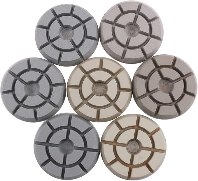 BSRTTOOL 7PCS Resin Diamond Floor Polishing Pads 3 Inch for Granite Marble Stone Terrazzo
