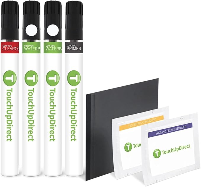 TouchUpDirect K1X Crystal White Pearl Tricoat Compatible with Subaru Exact Match Touch Up Paint Brush - Platinum Kit