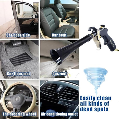 BEMEIS Air Blow Gun with Brass Adjustable Air Flow Nozzle,Cleaning Gun Quickly Blasts Dirt and Dust from Surface Works with Air Compressor(Upgrade Aluminium Rotate Tube) (Detail Blowing Gun), Black