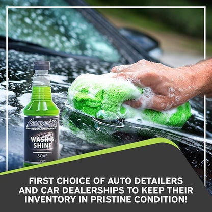 LANE'S Wash & Wax - Best Car Wash Soap, Wax Components Provides Layer of Protection to Car’s Paint, High Foaming, Deep Cleaning Concentrated Formula, Mirror High-Gloss Shine 16oz