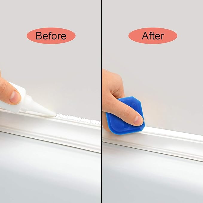 Outus 2 Pieces Caulking Tool Set Silicone Sealant Grout Tool for Kitchen Bathroom Floor Sealant Sealing(Blue)