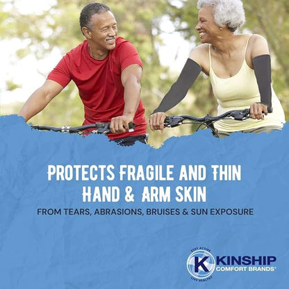 Kinship Comfort Brands Sun Protection Sleeves to Cover Arms for Men, Women, Sports Outdoor Tattoo Protector, One Size