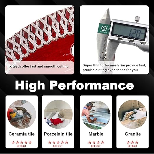 3 Pcs/Lot 4.5" Tile Blade Super Thin Porcelain Diamond Saw Blade for Porcelain Tile Granite