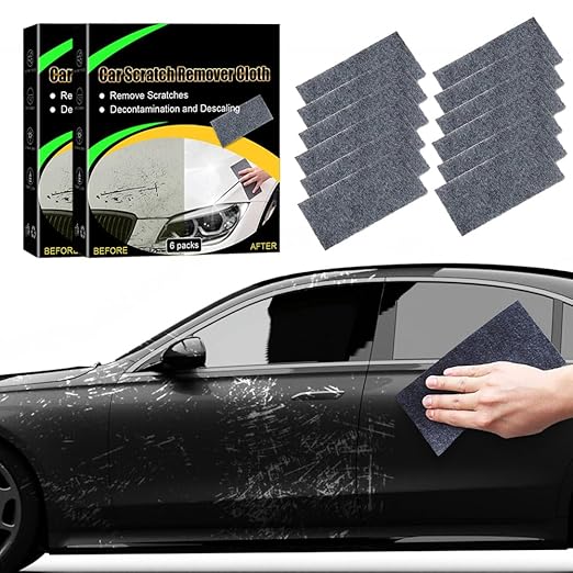 Nano Sparkle Cloth Car Scratch Remover Set, 2025 New Car Scratch Repair Paste, Magic Nano Cleaning Cloth Automotive Cleaning Kit for Car Paint Scratches Repair Sparkle Cloth (12)