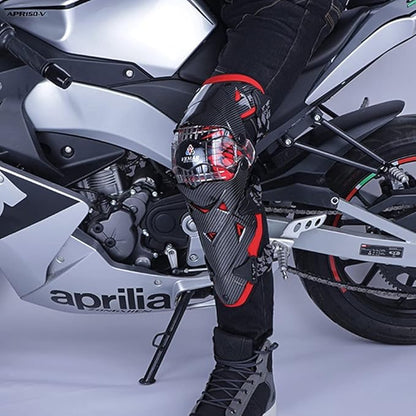 Tempsnow Knee and Shin Guards Motorcycle Protective Gear for Adults Hard Collision Avoidance Motocross Racing Knee Protector Shin Guards Motorbike Knee Guards Shin Protector