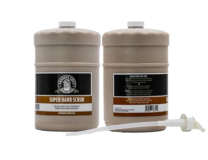 Grandpa Gus's Super Hand Scrub, Walnut Shell Scrubbers, Natural Handsoap, Degreaser for Automotive Mechanics & Constructors, 1 Gallon