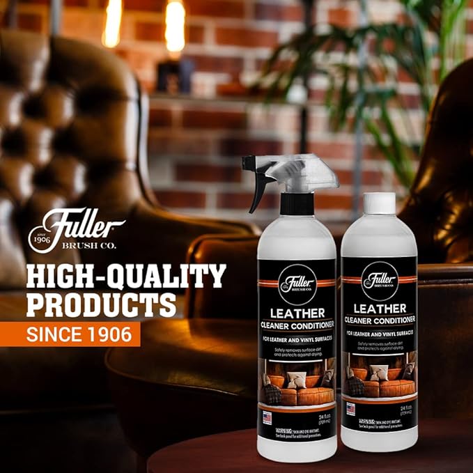 Fuller Brush Leather Boot and Jacket Cleaner Conditioner - Natural Oil Formula for Leather, Vinyl, Backpacks & Luggage - Removes Dirt, Dust, and Grime - Pack of 2