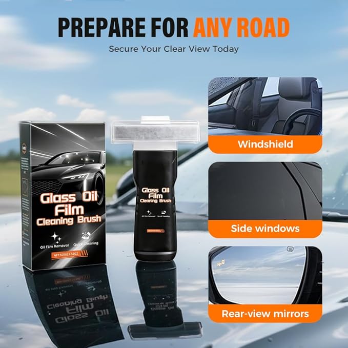 Glass Film Cleaning Brush for Car, Effective Auto Glass Cleaner for Windshields Windows, Windshield Film Remover Tool with Comfort Grip, Car Cleaning Tool for Vehicle Maintenance (1)