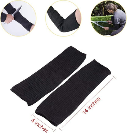 SUYAMI Arm Protection Sleeves, Cut Resistant Sleeves Level 5 Protection, Slash Resistant Anti Abrasion Safety Arm Guards (A-black sleeve, one size)