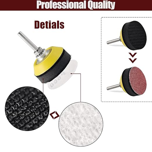 WCIC 244Pack 2inch Sanding Discs Pad with 2Pcs Soft Foam Buffering Blocks Variety Kit, Hook and Loop Sandpaper P80 to 3000 Grits with Dual Shank, for Woodworking Drill Metal Polishing