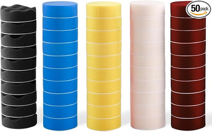 Polishing Pad, 50pcs 3 inch(80 mm) Sponge Buffing Pads, Foam Polishing Pad Kit for Car Sanding, Polishing and Waxing