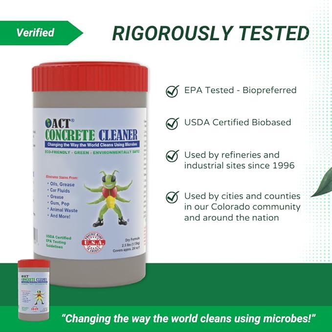 ACT Neighborhood Eco-Pack (5-pack) | Eliminates Deep Oil Stains | Concrete/Asphalt | Pet Safe | 3-Min Application | HOA-Approved, Powder, Eco-Friendly