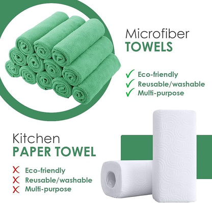 Avalon Towels Microfiber Cleaning Cloths (Value Pack of 12) - Size 12 x 12 Inches, Highly Absorbent Cleaning Rags, Lint Free, Reusable and Washable, Microfiber Towels for Cars