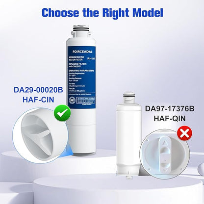 DA29-00020B Water Filter Replacement for Samsung HAF-CIN/EXP, DA29-00020A/B, DA97-08006A-1, RF28HMEDBSR, RF263BEAESR, Pur Water Filter Accessories 2 Pack