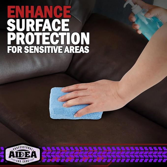 AIDEA Microfiber Applicator Pads-2Pack, Car Wash Sponge, Premium Microfiber Sponge and Cleaning Pads, Perfect for Effortless Wax, Sealant, and Conditioner Application - Blue