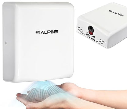 Alpine Commercial Hand Dryer with HEPA Filter, 8 Seconds Extreme Speed Electric Hand Dryer for Home Bathroom/Restaurant with Heat & Speed Control - ADA Compliant (120V White)