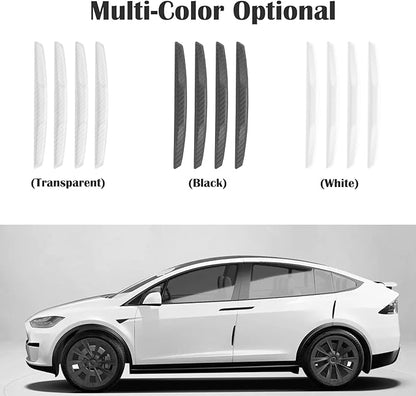 WORCAS 4Pcs Universal Car Door Edge Guards，Silicone Car Bumper Body Protector Trim Guard Auto Rearview Mirror Anti Collision Protector(Black)