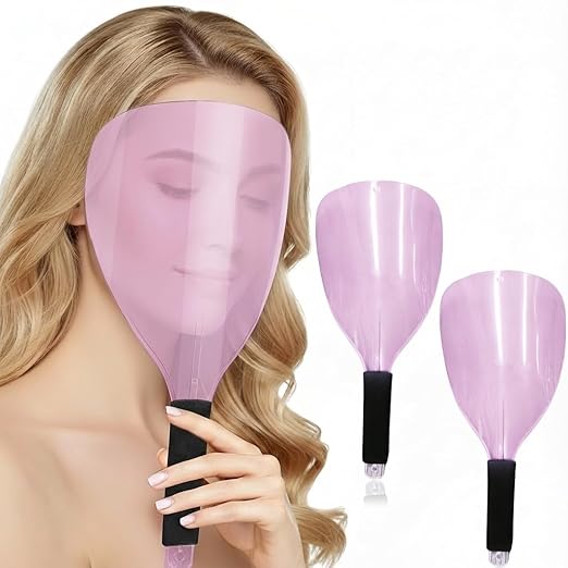 Oahtzy Face Shield for Hairspray, 3Pack Barber Salon Face Shield Reusable Protective Cover for Hairdressing Makeup Protector (Pink)