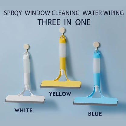 3PCS 3-in-1 Car Spray Squeegee with Scraper & Scrubber | Window Cleaning Tool for Shower Glass, Car & Home | Multi-Purpose Cleaning Kit for Kitchen