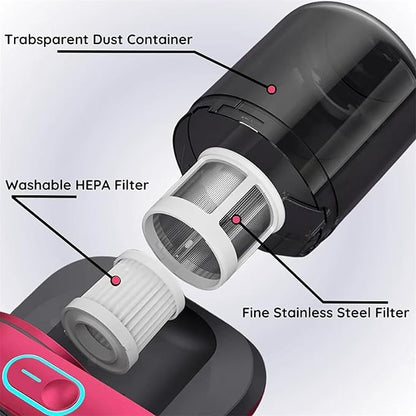 Pure Sleepy Pro Bed Vacuum Dust Mites, 2025 Upgrade 12000pa Pure Sleepy Pro Bed Vacuum, Mattress Cleaner Machine Deep Cleaner with Uv-C Light, 8,000 Vibrations Per Minute (Black)