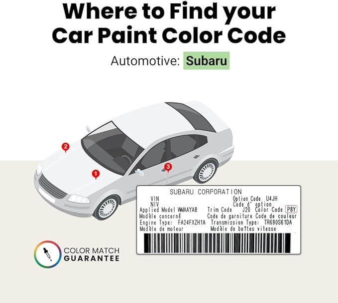 TouchUpDirect K1X Crystal White Pearl Tricoat for Subaru Exact Match Touch Up Paint Aerosol - Preferred Package