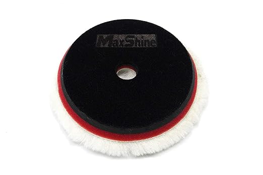 Maxshine 100% Sheepskin Wool EVA Wool Polishing Pad, 5" Buffing Pads with Hook and Loop Back for Polishing