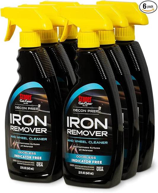 Stoner Car Care 92100-6PK Iron Remover and Wheel Cleaner – Odorless Fallout & Rust Decontaminant, Removes Brake Dust and Contaminants on Wheels, Tires, and Paint, Indicator-Free, 22 fl oz (Pack of 6)