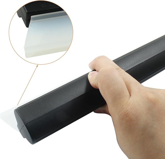 2 PCS 10 inch Silicone Car Squeegee - Flexible T-Bar Quick Dry Water Blade for Car, Windshield, Glass, Window Drying - Black