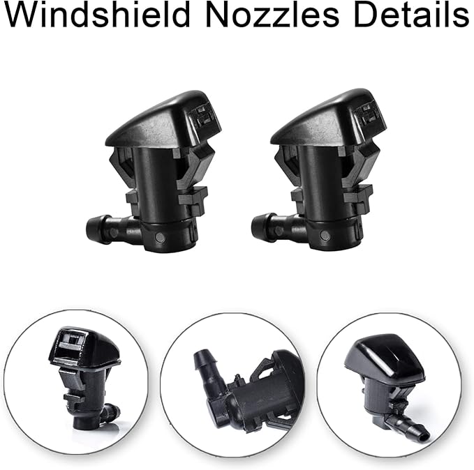 Front Windshield Washer Nozzle Kit fit for 05-16 Jeep Grand Cherokee, 05-13 Chevy Malibu, 05-10 Pontiac G6, 07-10 Saturn Aura Replaces 55372143AB 55079049AA Wiper Washer Nozzle Spray Jet