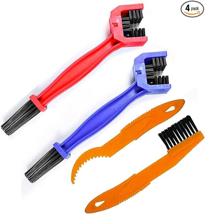 Qihengzhijia Bike Chain Cleaner Tool,4PCS Chain Crankset Brush,Chain Washer Tool Suitable for Motorcycle/Mtb/Mountain/Road Bike Make Stain Dirt Clean