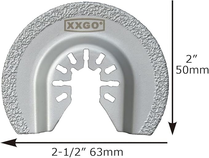XXGO 4 Pcs Oscillating Multi Tool Diamond Segment Swing Semi Circle Grit Grout Saw Blades XG4002D