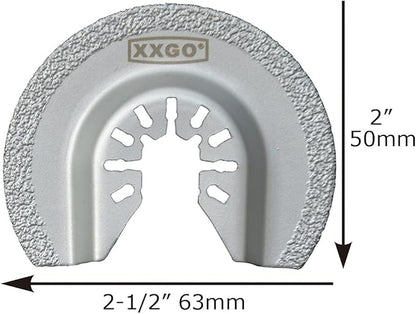 XXGO 4 Pcs Oscillating Multi Tool Diamond Segment Swing Semi Circle Grit Grout Saw Blades XG4002D