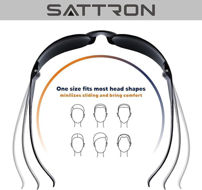 SATTRON 50 Pack of Tinted Safety Glasses, Scratch & Impact Resistant Protective Eyewear, Dark Lenses for UV Protection, Safety Sunglasses for Construction, Outdoor Work & Shooting
